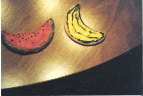 Cookies decorated like fruit